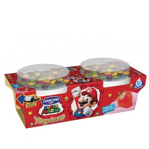 Danone Super Mario, Yogurt gusto Fragola con Confettini, 2x110g