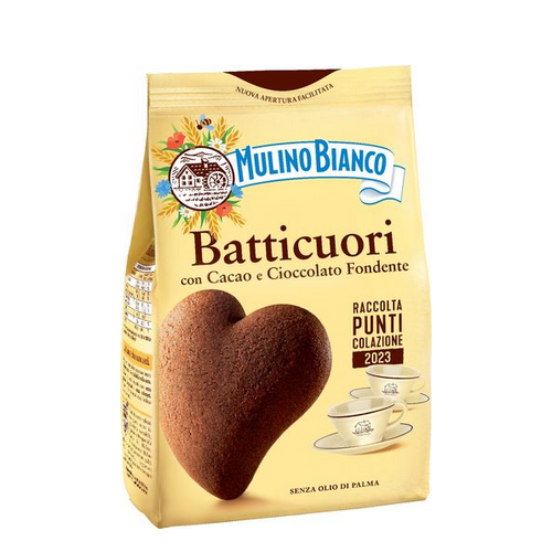 Biscotti Mulino Bianco Batticuori con Cacao e Cioccolato Fondente gr.350