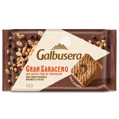 Biscotti Integrali con Gocce di Cioccolato Gran Saraceno Galbusera da 260 Gr.