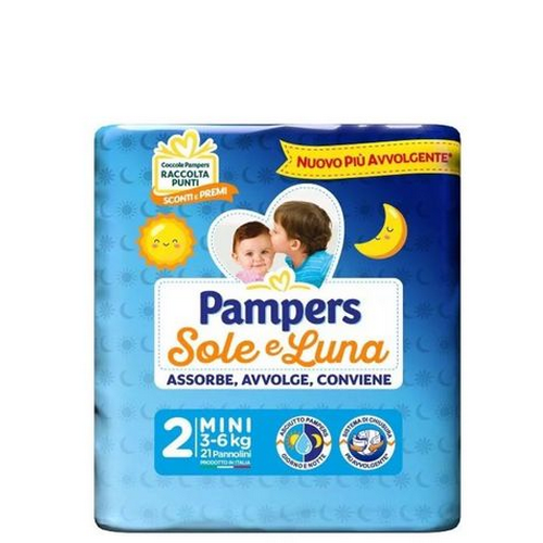 Pannolini Pampers Sole e Luna Taglia 2 Mini 3-6 kg.