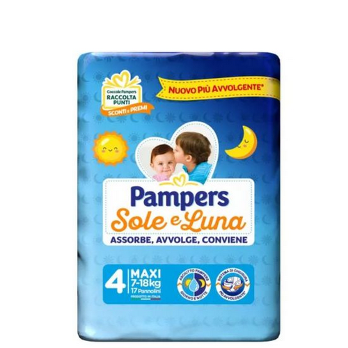 Pannolini Pampers Sole e Luna Taglia 4 Maxi 7-18 kg.