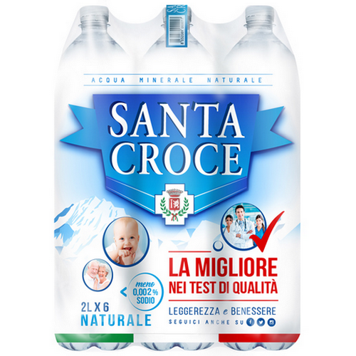 Acqua Santa Croce Naturale fardello da 6 bottiglie da 2 lt