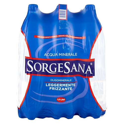 Acqua Sorgesana Effervescente Naturale fardello da 6 bottiglie da 1.5 lt