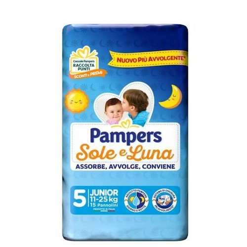 Pannolini Pampers Sole e Luna Taglia 5 Junior 11-25 kg.