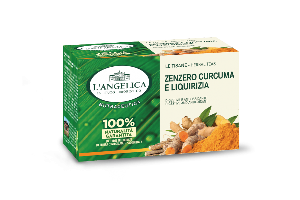 Tisana L'Angelica Digestiva Antiossidante Zenzero-Curcuma-Liquirizia 20 Filtri - Magastore.it