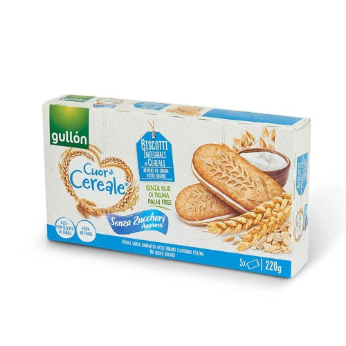 Biscotti Integrali Cuor di Cereale Gullón ripieni di crema gusto yogurt gr.220 - Magastore.it