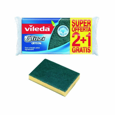 Spugne Abrasive Vileda Glitzi Crystal 3 Pezzi - Magastore.it