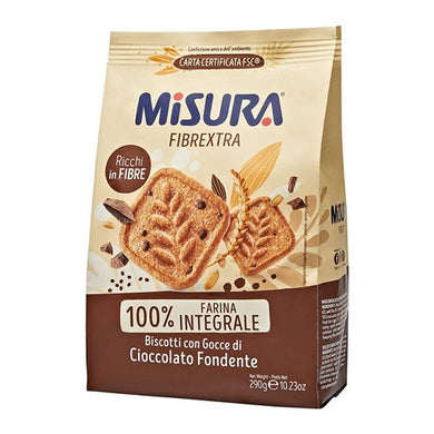 Biscotti Misura Fibrextra Integrali con Gocce di Cioccolato gr.290 - Magastore.it