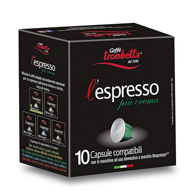 Capsule Caffè Trombetta L'Espresso Più Crema Compatibili Nespresso 10 Caps. - Magastore.it