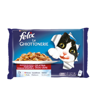 Felix Le Ghiottonerie bocconcini al manzo e pollo 4 bustine da gr.100 - Magastore.it
