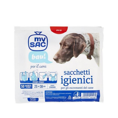 Sacchetti Igienici Per Cani My Sac Bau! Da 50 Sacchetti 25x38 Cm. –