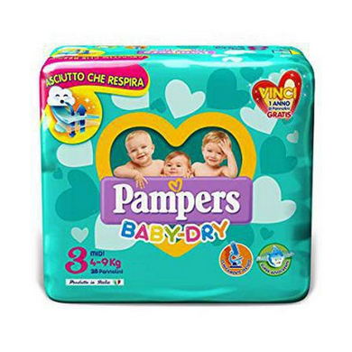 Pannolini Pampers Baby Dry taglia 3 Midi 4-9 kg. - Magastore.it