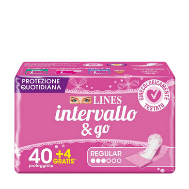 Proteggislip Lines Intervallo & Go Regular da 40 pezzi - Magastore.it