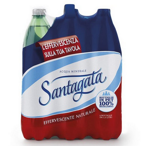 Acqua Santagata Effervescente Naturale fardello da 6 bottiglie da 1.5 lt - Magastore.it