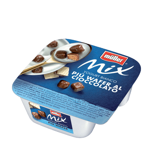 Yogurt Müller Mix Bianco più Wafer al Cioccolato gr.150 - Magastore.it