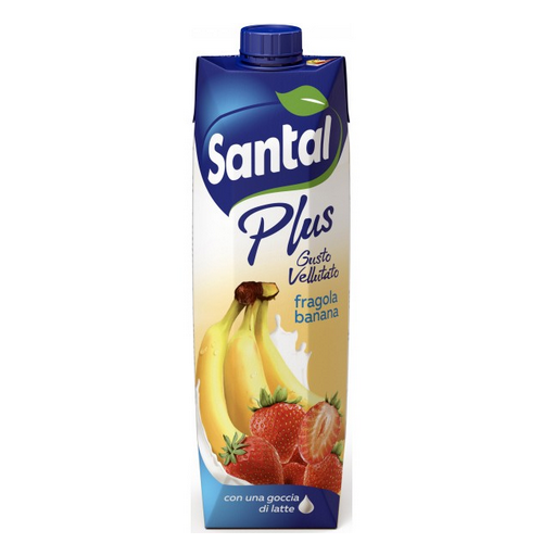 Succo di frutta Santal Plus alla fragola e banana gusto vellutato lt.1 - Magastore.it