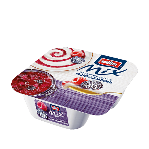 Yogurt Müller Mix Bianco più More e Lamponi gr.150 - Magastore.it