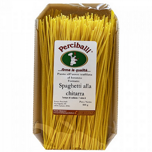Pasta all'uovo Artigianale Perciballi Spaghetti alla Chitarra trafilati al bronzo gr.500 - Magastore.it