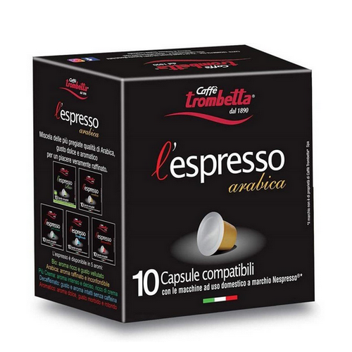 Capsule Caffè Trombetta L'Espresso Arabica Compatibili Nespresso 10 Caps. - Magastore.it