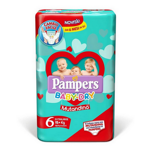 Pannolini Pampers Baby Dry Mutandino taglia 6 Extralarge 15+ kg. - Magastore.it