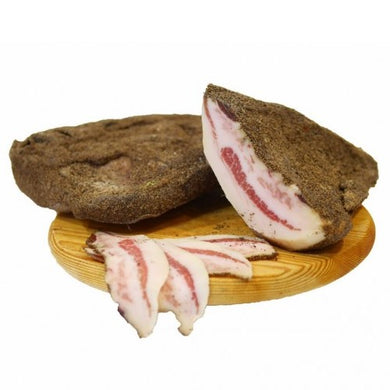 Guanciale al Pepe dei Castelli Romani a fette spesse gr.200 - Magastore.it