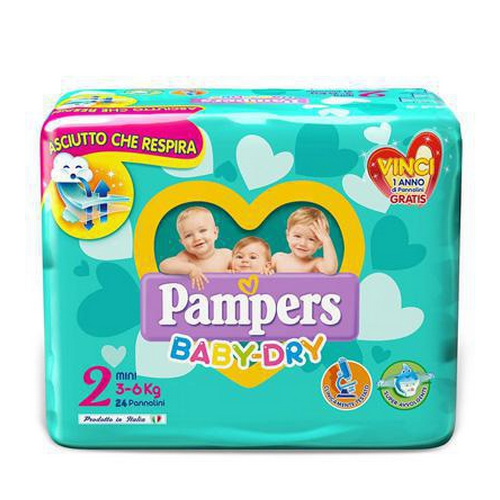 Pannolini Pampers Baby Dry taglia 2 Mini 3-6 kg. - Magastore.it