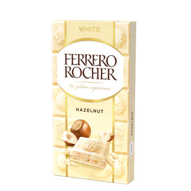 Tavoletta di cioccolato Ferrero Rocher bianco con nocciole gr.90 - Magastore.it