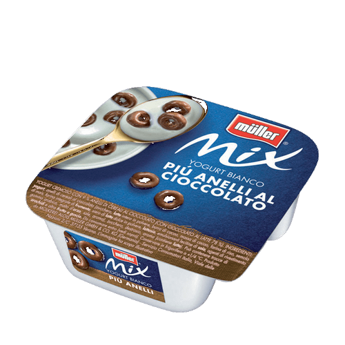 Yogurt Müller Mix Bianco più Anelli al Cioccolato gr.150 - Magastore.it