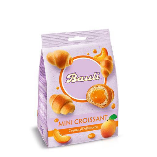 Mini Croissant Bauli farciti di Crema all'Albicocca gr.75 - Magastore.it