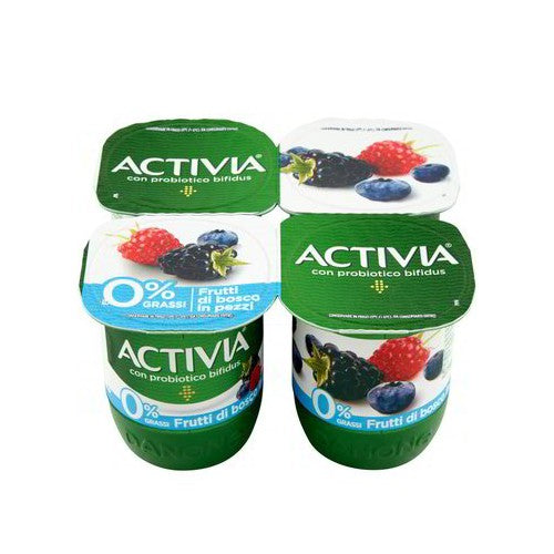 Yogurt Activia Danone 0% Frutti di Bosco in pezzi 4 x 125 gr. - Magastore.it