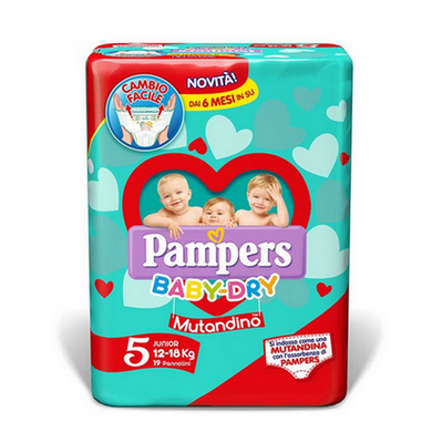 Pannolini Pampers Baby Dry Mutandino taglia 5 Junior 12-18 kg. - Magastore.it