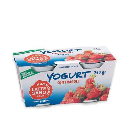 Yogurt Latte Sano Intero con Fragole 2 x 125 gr. - Magastore.it