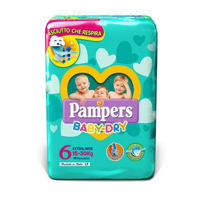 Pannolini Pampers Baby Dry taglia 6 Extralarge 15-30 kg. - Magastore.it