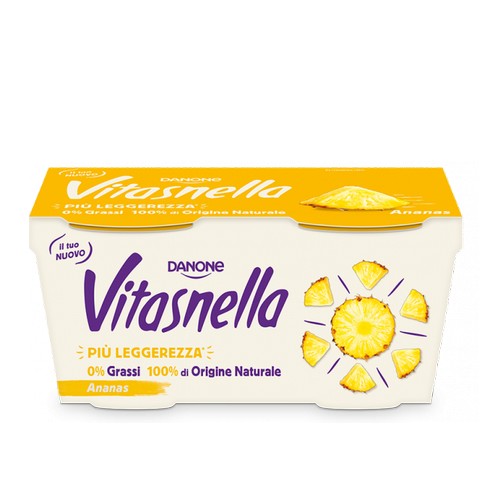 Yogurt magro Vitasnella 0% all'ananas 2 x 115 gr. - Magastore.it