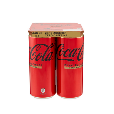 Coca Cola Zero Zuccheri Zero Caffeina confezione da 4 lattine x cl.33 - Magastore.it