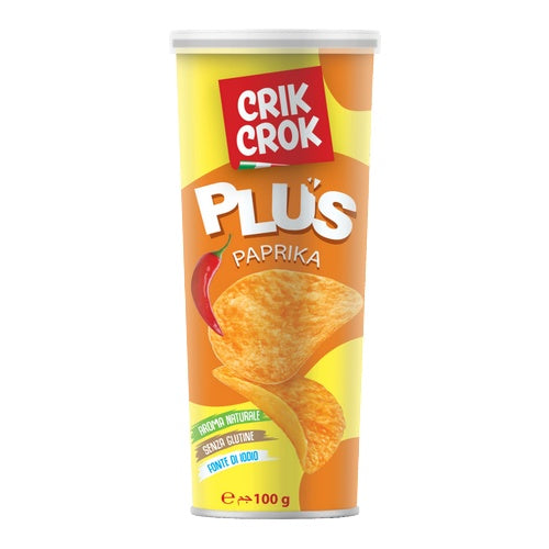 Patatine Crik Crok Plus alla Paprika tubo da 100 Gr. - Magastore.it