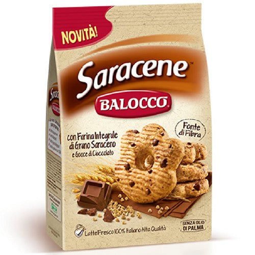 Biscotti Balocco Saracene con farina integrale di grano saraceno e gocce cioccolato gr.700 - Magastore.it