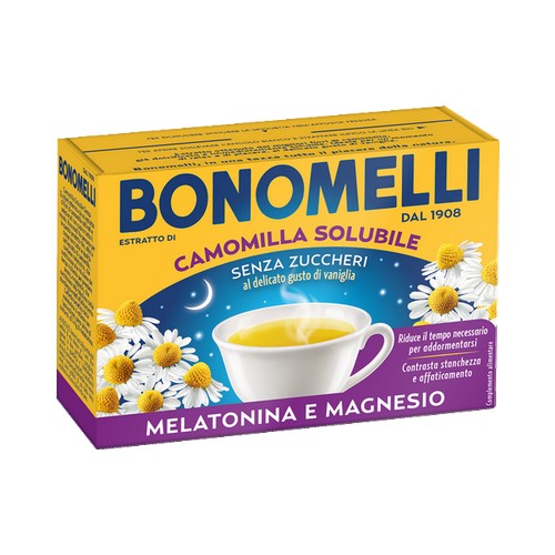 Camomilla Bonomelli Solubile con Melatonina e Magnesio 16 bustine - Magastore.it
